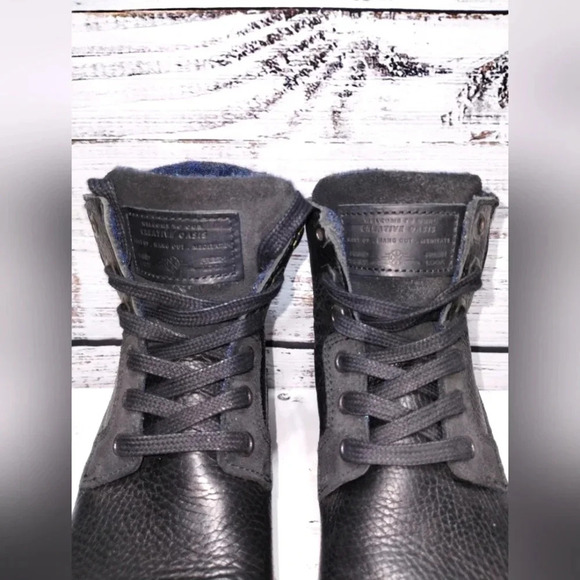 Bullboxer Cassie Black Boots size 8 in Black Ankle Block Chunky Heel Leather - Picture 3 of 7